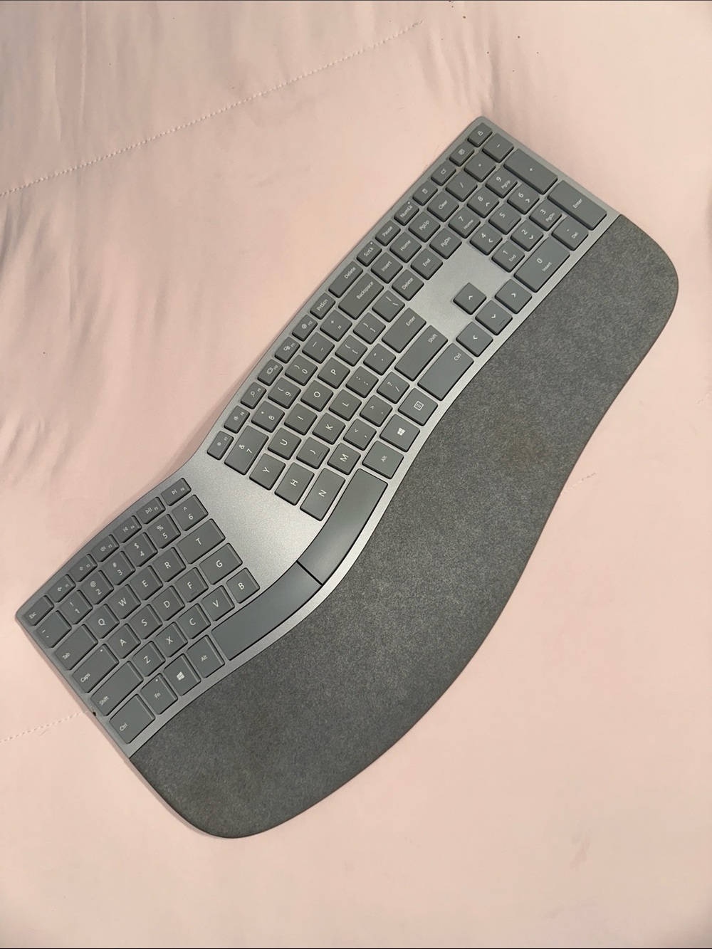 Microsoft Surface Wireless Ergonomic Gray Keyboard with Integrated Wrist Rest